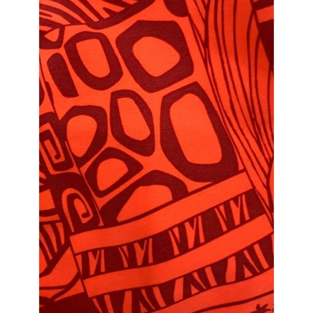 RS Surf Board Shorts Men Size M Orange Grey Good Tribal Print Swim Trunks